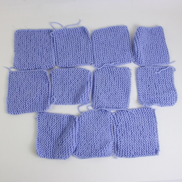 Lot of 42 Handmade Crocheted Granny Squares Red Orange Green Blue Etc.