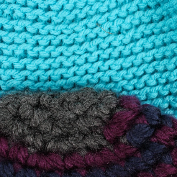 Lot of 2 Women's Medium Handmade Knit Winter Beanie Hats