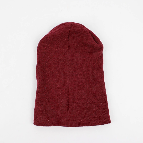 Lot of 2 Men's Knit Beanie Hats One Size Red and Black