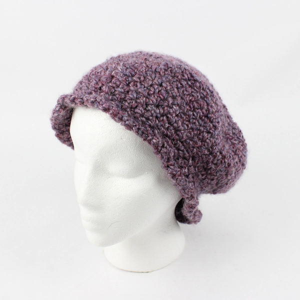 Women's Medium Lavender Purple Handmade Crochet Knit Beanie