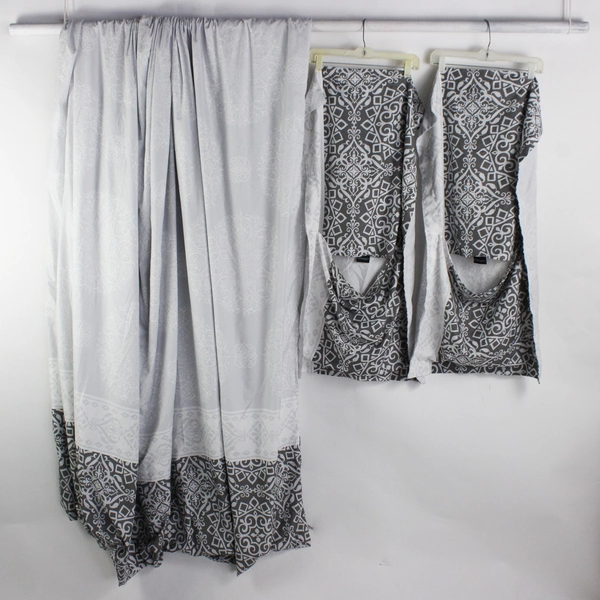 Lot Of 3 Matching Cynthia Rowley King Size Duvet Cover & Pillow Shams Gray