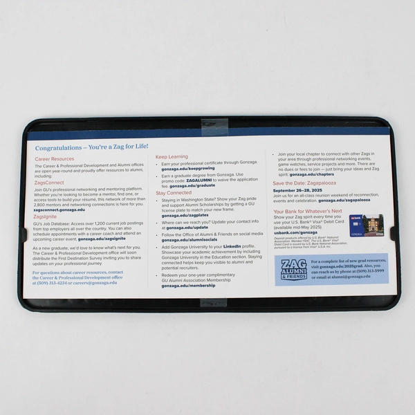 Gonzaga University Alumni License Plate Frame You Are Going Places 2025