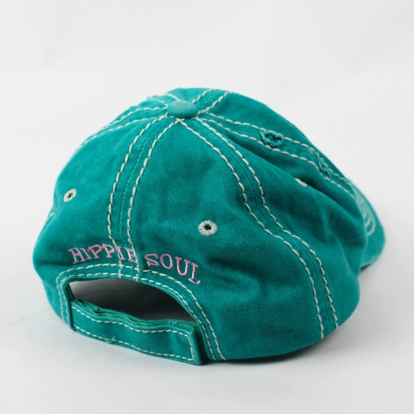 4350 District Women's Hippie Soul Teal Green Distressed Baseball Cap One Size