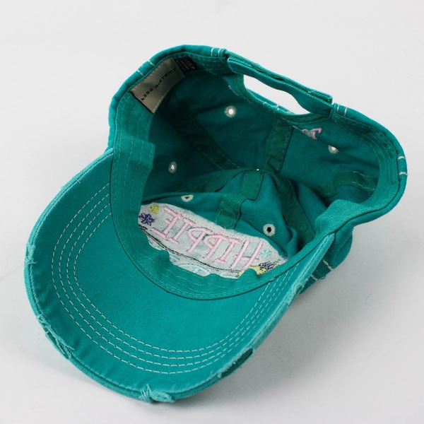 4350 District Women's Hippie Soul Teal Green Distressed Baseball Cap One Size