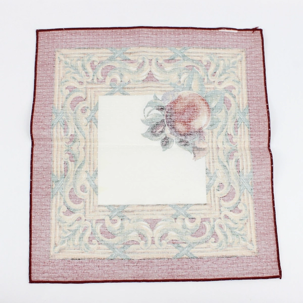 Lot Of 4 Matching Unbranded Pomegranate Pattern Burgundy Fabric Napkins 17"x16"