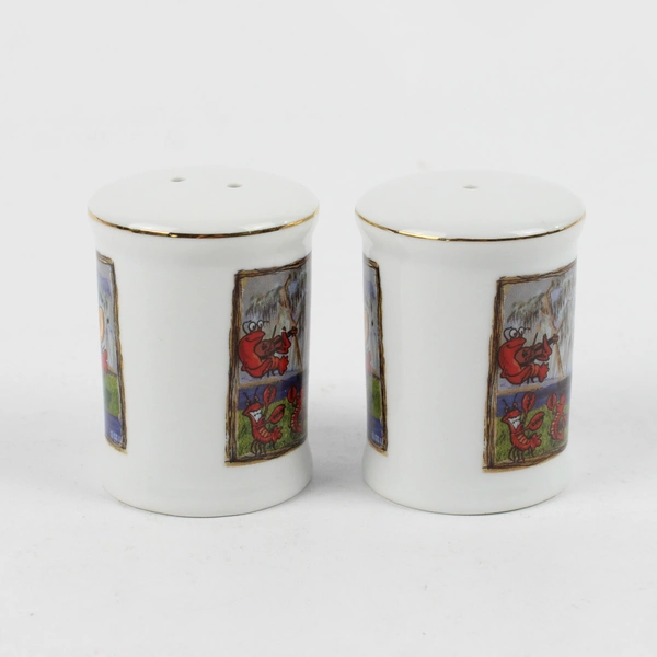 Set Of 2 Unbranded Ceramic "Louisiana" Crayfish Salt & Pepper Shakers 2.5"