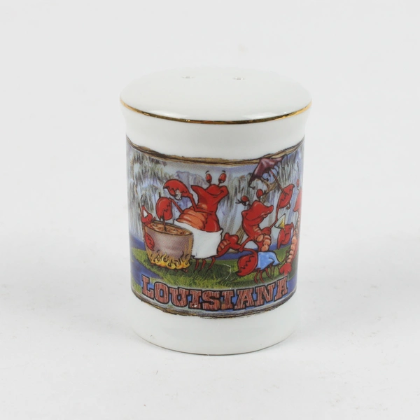 Set Of 2 Unbranded Ceramic "Louisiana" Crayfish Salt & Pepper Shakers 2.5"