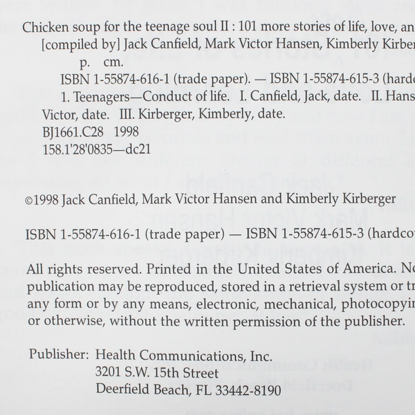 Chicken Soup for the Teenage Soul II 101 More Stories 1998 PB Various Authors
