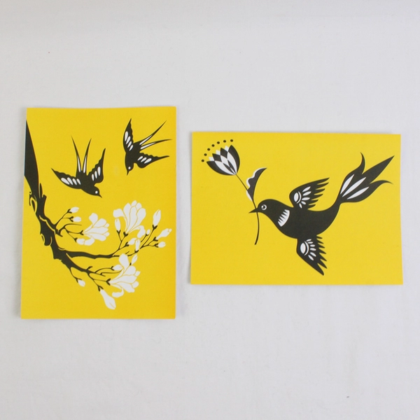 Lot of 5 Note Cards Bird and Floral Themes with Envelopes