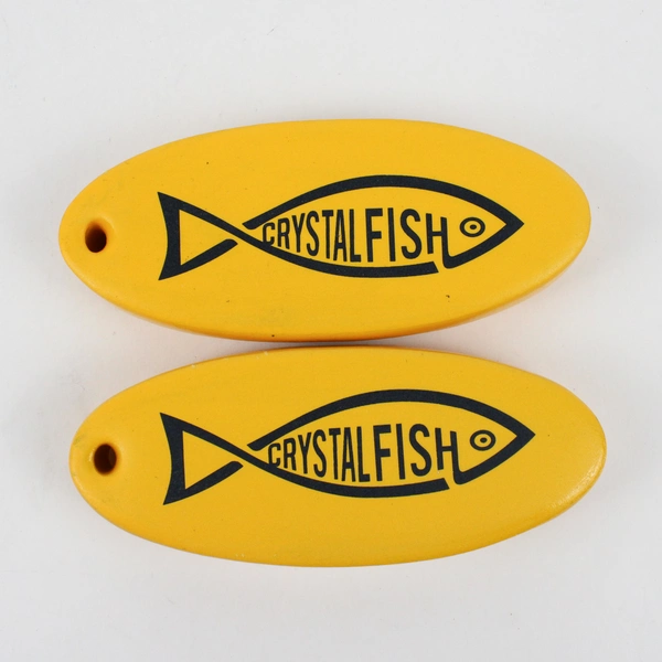 Set Of 2 Crystal Fish Floating Keychain Yellow Practical For Boats/Water Sports