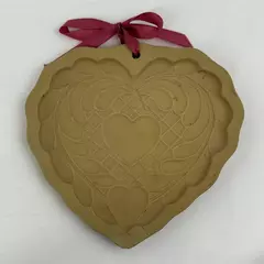 1988 Hill Designs Brown Bag Cookie Art Floral Heart Cookie Mold 5.75" x 6"