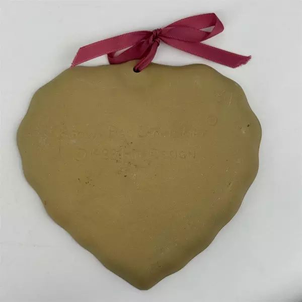 1988 Hill Designs Brown Bag Cookie Art Floral Heart Cookie Mold 5.75" x 6"
