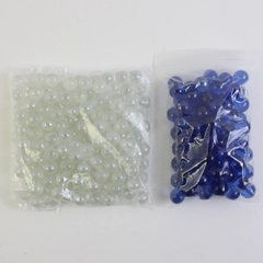 Lot Of 230 Aquarium Glass Stone Marble Shaped 150 Iridescent Clear/White 80 Blue