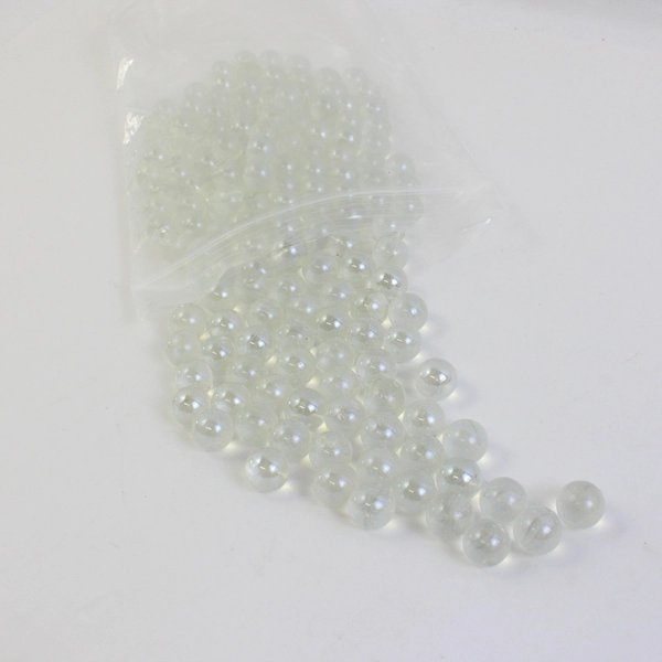 Lot Of 230 Aquarium Glass Stone Marble Shaped 150 Iridescent Clear/White 80 Blue