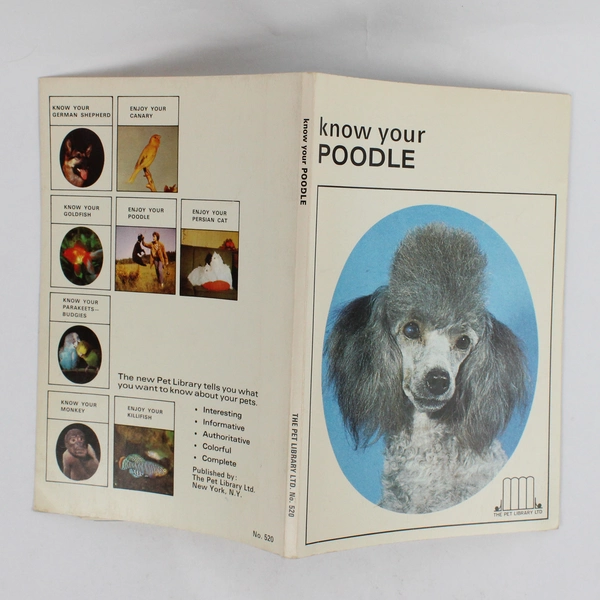 Vintage Know Your Poodle A Pet Library Ltd Paperback Book Illustrated 
