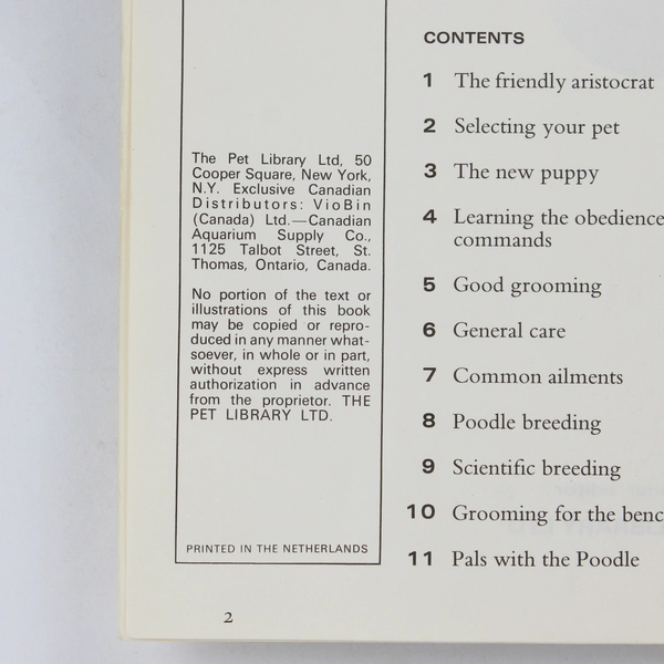 Vintage Know Your Poodle A Pet Library Ltd Paperback Book Illustrated 