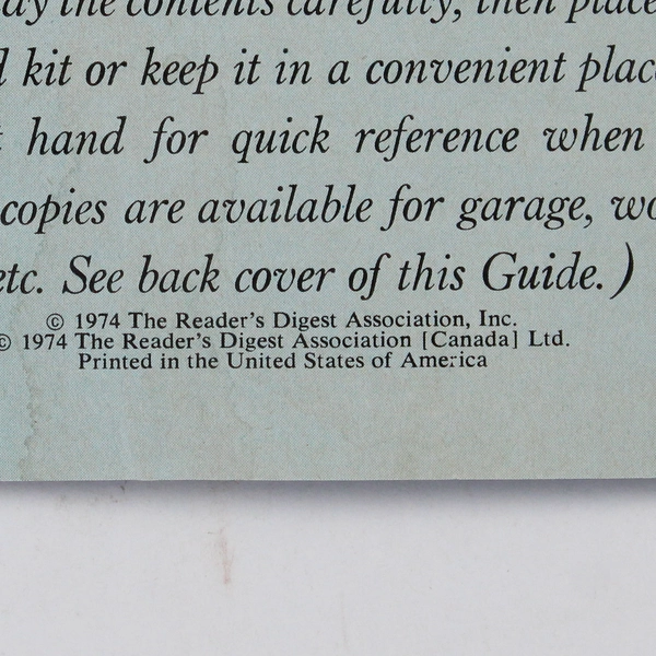 Vintage Reader's Digest Guide to First Aid 1974 Booklet Revised Edition 