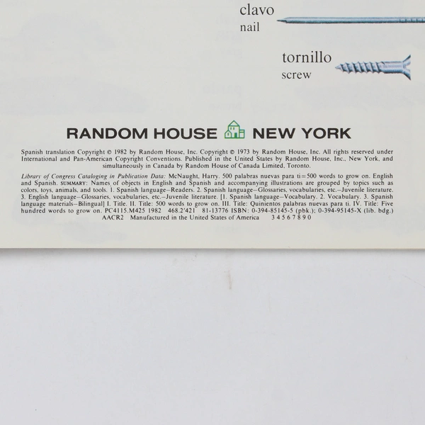 500 Palabras Nuevas Para Ti 500 Words to Grow On Spanish/English 1982 PB