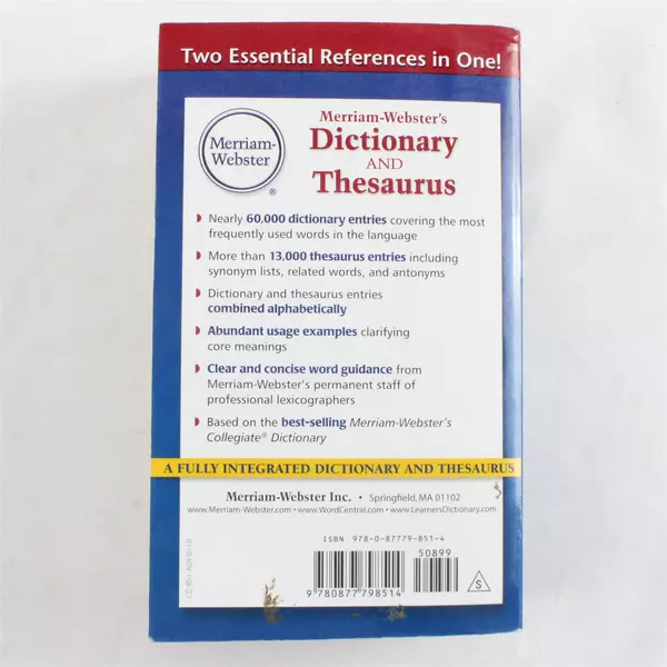 Merriam-Webster's Dictionary and Thesaurus Paperback