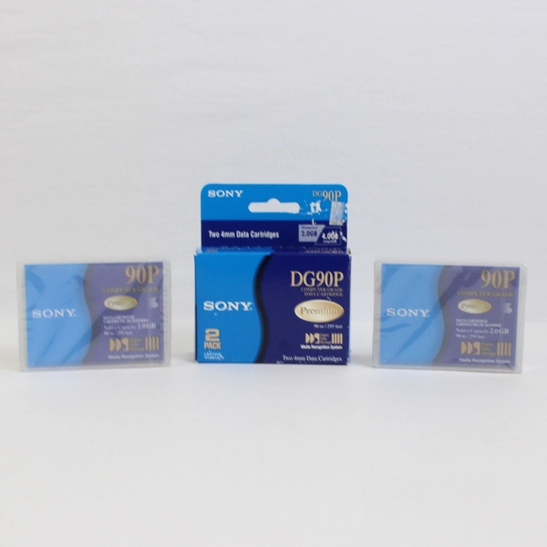 Sony DG90P 4mm Data Cartridge 2 Pack Premium 2.0GB 4.0GB DDS Tape Backup New