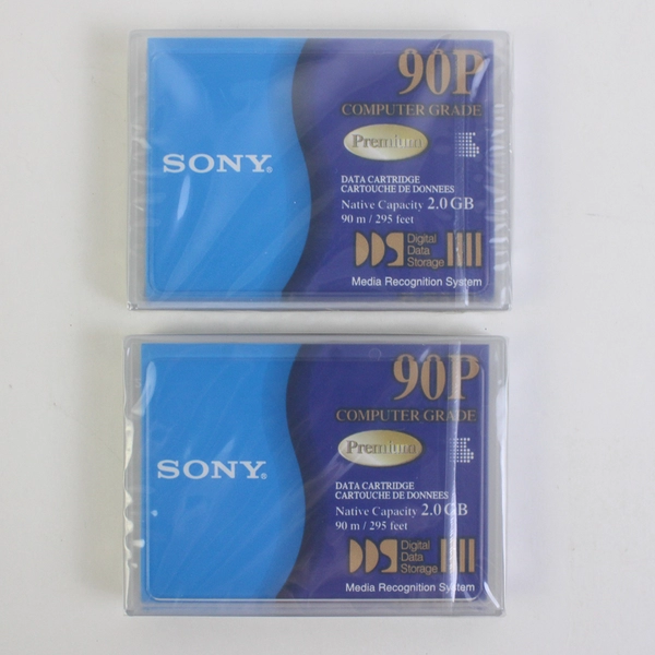 Sony DG90P 4mm Data Cartridge 2 Pack Premium 2.0GB 4.0GB DDS Tape Backup New
