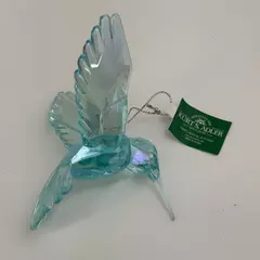 Kurt Adler Iridescent Blue Acrylic Hummingbird Christmas Ornament 3.75" NWT