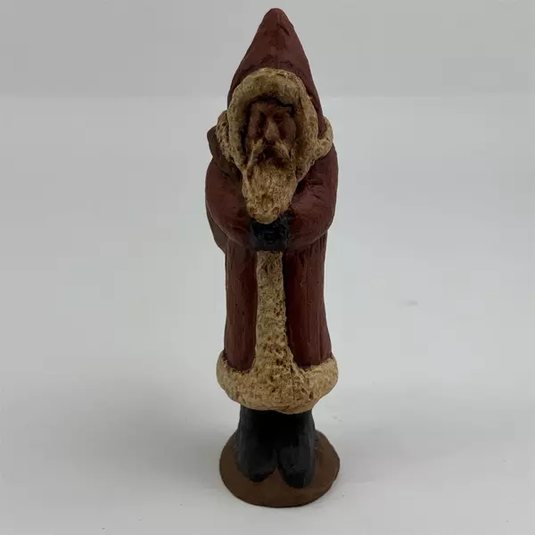 Rustic Old World Santa with His Toy Bag Resin Figurine, 6.5" Tall