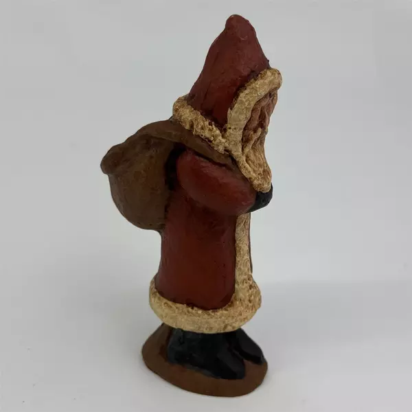 Rustic Old World Santa with His Toy Bag Resin Figurine, 6.5" Tall