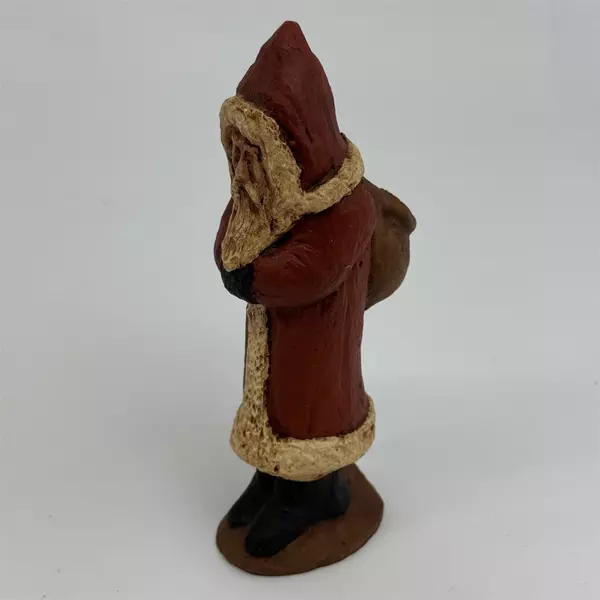 Rustic Old World Santa with His Toy Bag Resin Figurine, 6.5" Tall