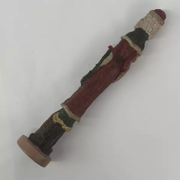 Vintage Resin Tall Thin Old World Santa With A Dog Figurine 11.5 in. Tall