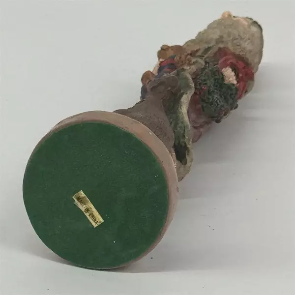 Vintage Resin Tall Thin Old World Santa With A Dog Figurine 11.5 in. Tall