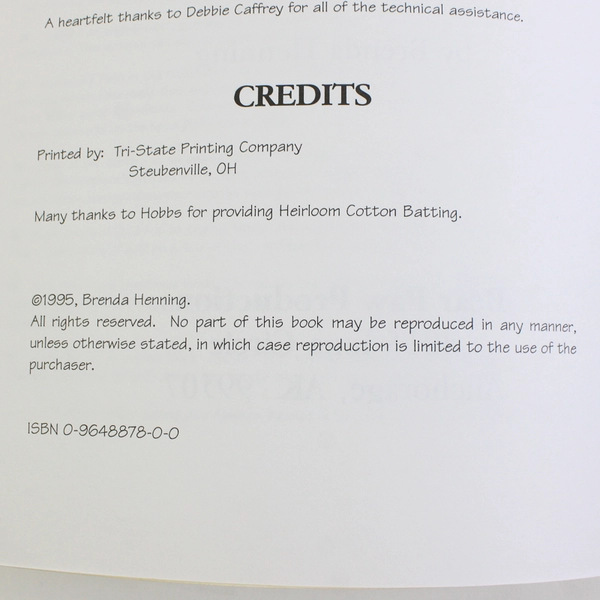 Vintage Alaskan Silhouette Sampler by Brenda Henning 1995 Paperback