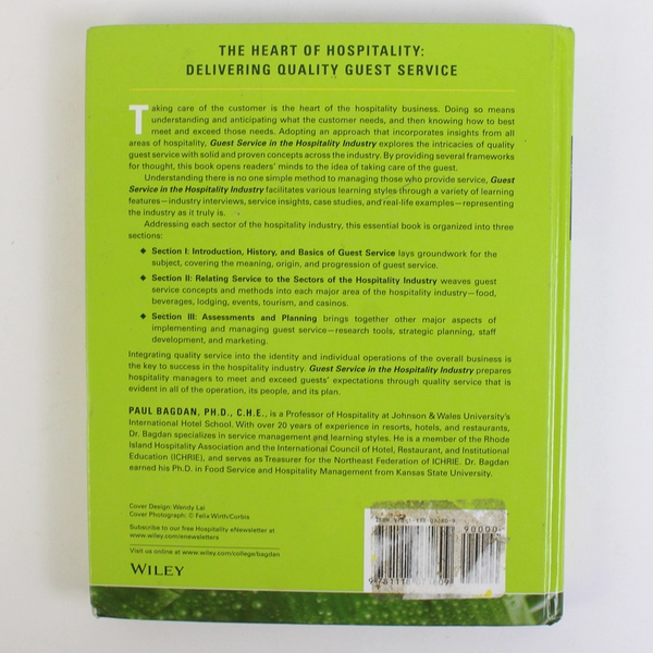 Guest Service in the Hospitality Industry by Paul Bagdan 2013 Hardcover