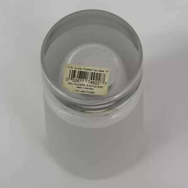 Wedgwood Vera Wang Illusion Frosted Top Lead Crystal Vase 10"