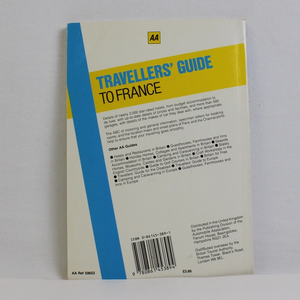 Travellers' Guide to France, Automobile Association Staff Trade Paperback, 1987