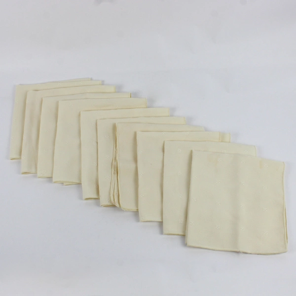 Lot of 10 Vintage Off-White Cloth Napkins FLAWED