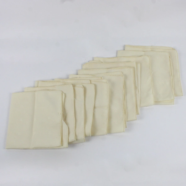 Lot of 10 Vintage Off-White Cloth Napkins FLAWED