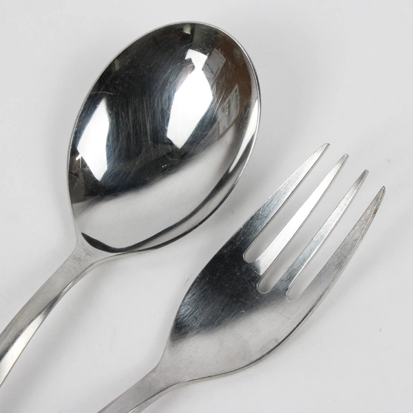 Lot Of 2 Noritake Silver Harmony (Stainless) Flatware Serving Spoon & Fork