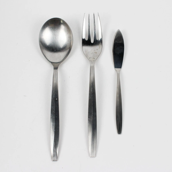 Lot Of 3 Noritake Silver Harmony (Stainless) Flatware Serving Set & Knife