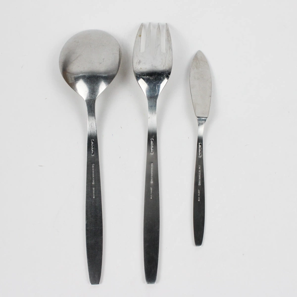 Lot Of 3 Noritake Silver Harmony (Stainless) Flatware Serving Set & Knife