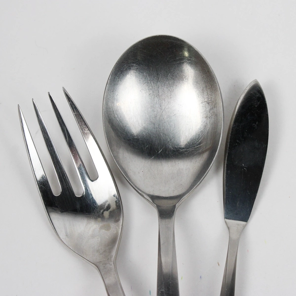 Lot Of 3 Noritake Silver Harmony (Stainless) Flatware Serving Set & Knife