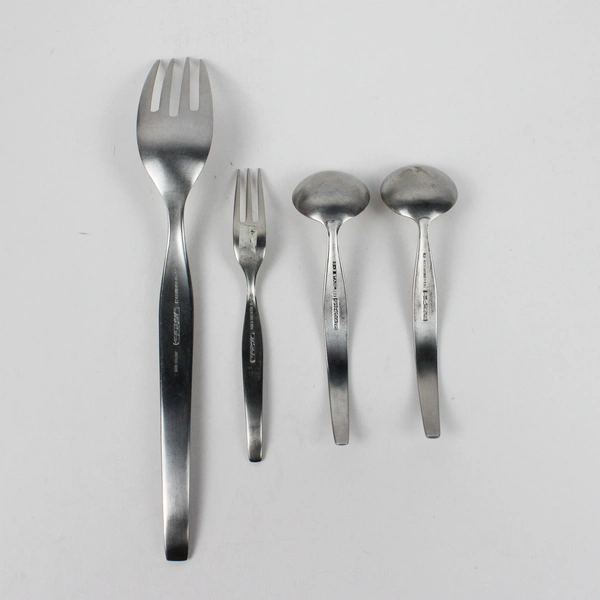 Lot Of 4 Noritake Silver Fantasy (Stainless) Serving Fork & Assorted Flatware