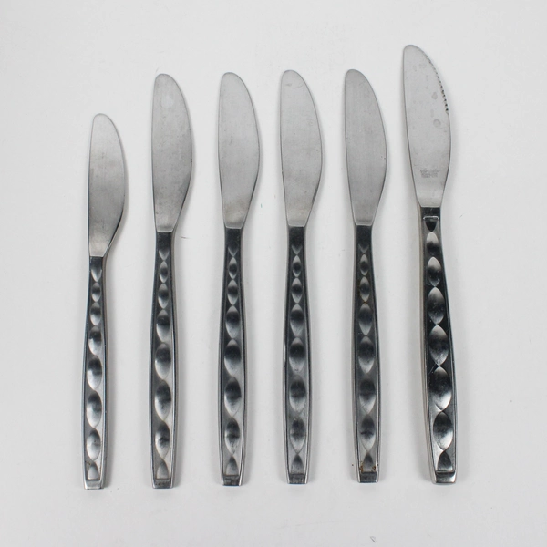 Lot Of 6 Noritake Silver La Seine (Stainless) Flatware Assorted Knives