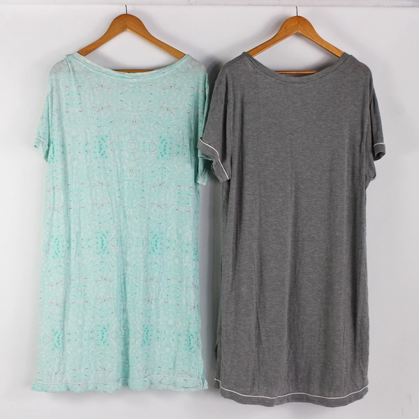 Lot of 2 Honeydew Women's XXL Nightgowns Gray and Floral Blue