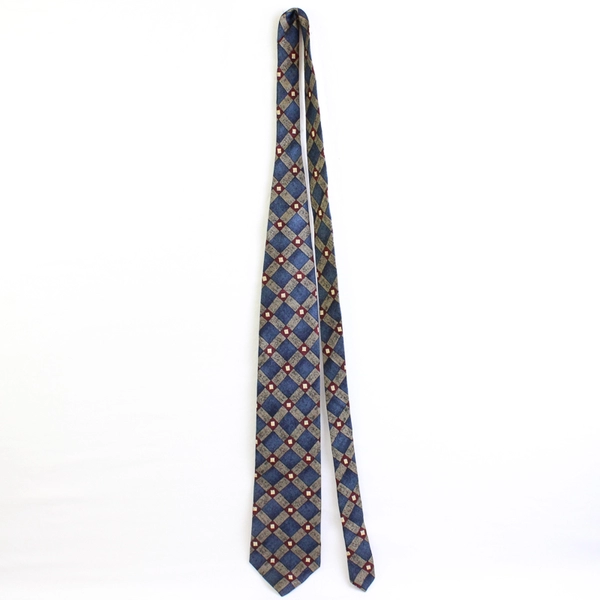 Bruno Piatelli Blue Gray Red Big and Tall Men's Silk Necktie Extra Long 64"