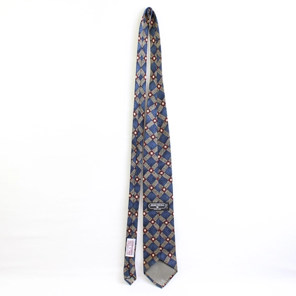 Bruno Piatelli Blue Gray Red Big and Tall Men's Silk Necktie Extra Long 64"