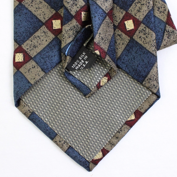 Bruno Piatelli Blue Gray Red Big and Tall Men's Silk Necktie Extra Long 64"