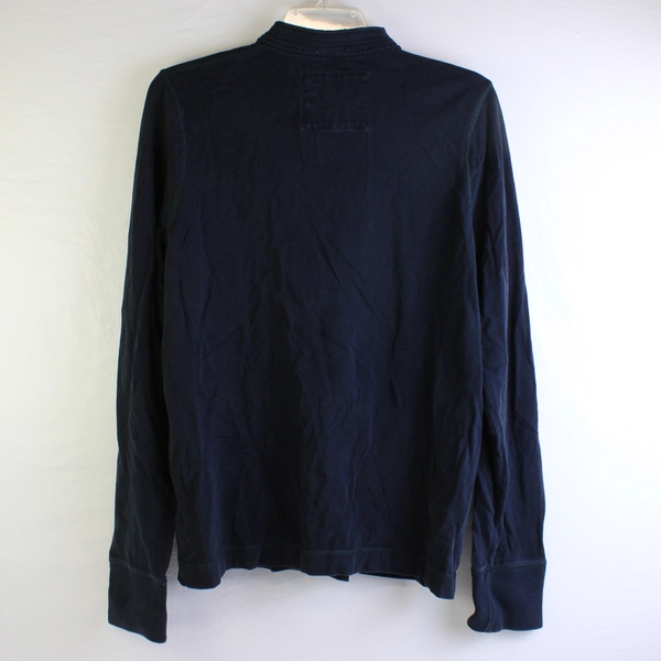 Abercrombie & Fitch Navy Blue Long-Sleeve Muscle Polo Men's XL IRREGULAR