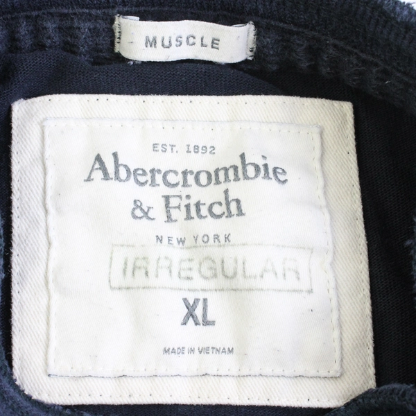 Abercrombie & Fitch Navy Blue Long-Sleeve Muscle Polo Men's XL IRREGULAR