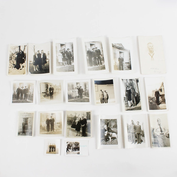 Lot of 20 Vintage 1940s WW2 Era Military Snapshot Photographs